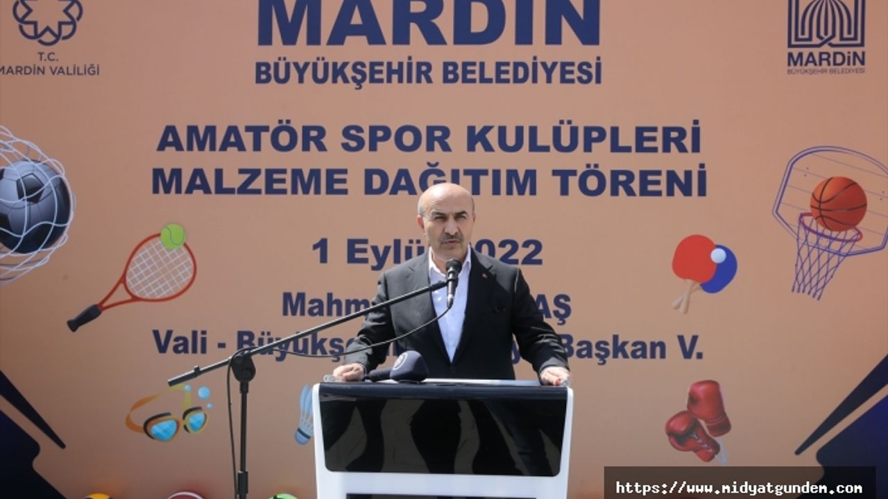 Mardin'de amatör spor kulüplerine 5 milyon lira değerinde malzeme desteği