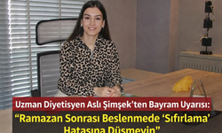 Diyetisyen Şimşek; Bayram Sofralarına Dikkat!