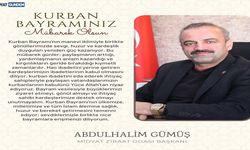 Midyat Ziraat Odası Başkanı Gümüş'ten Kurban Bayramı Mesajı