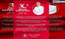 Başkan Veysi Şahin’den 30 Ağustos Zafer Bayramı Mesajı