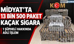 Midyat’ta 13 Bin 500 Paket Kaçak Sigara Ele Geçirildi