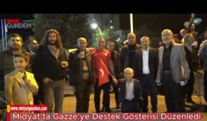 Midyat’ta Gazze'ye destek gösterisi düzenledi