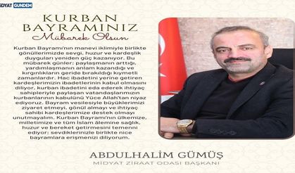 Midyat Ziraat Odası Başkanı Gümüş'ten Kurban Bayramı Mesajı