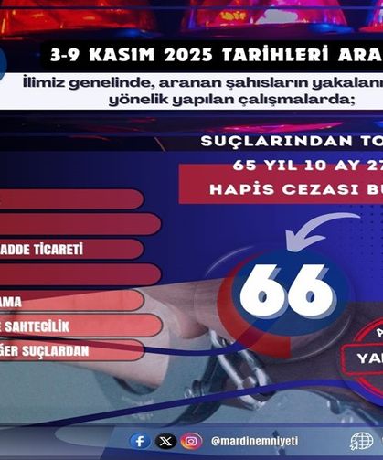 Mardin'de,  1 Haftada 66 Kişi Yakalandı