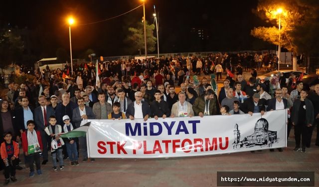 Midyat'ta Gazze'ye Destek Yürüyüşü Yapıldı