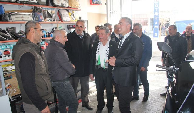 HÜDA PAR Midyat Belediye Başkan adayı Bozkurt sanayi esnafını ziyaret etti