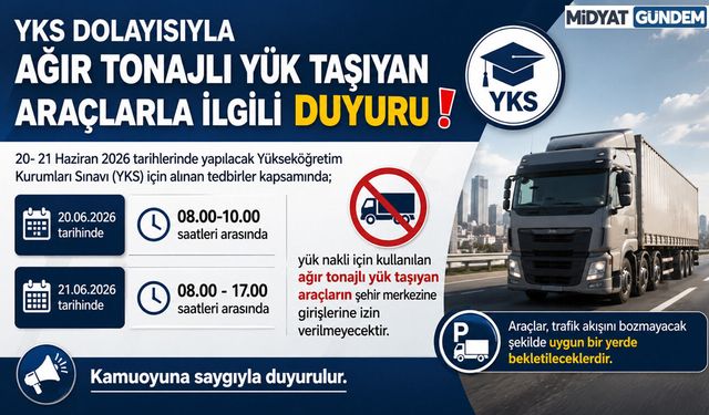Mardin'de Ağır Tonajlı Araçlara Şehir Merkezi Kısıtlaması