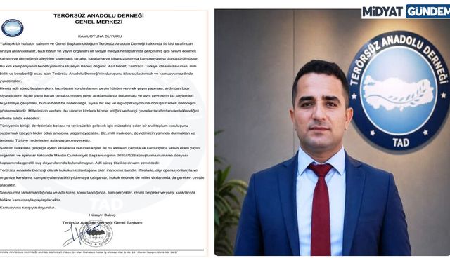 Terörsüz Anadolu Derneği'nden iddialara ilişkin açıklama "Hukuki süreç başlatıldı"
