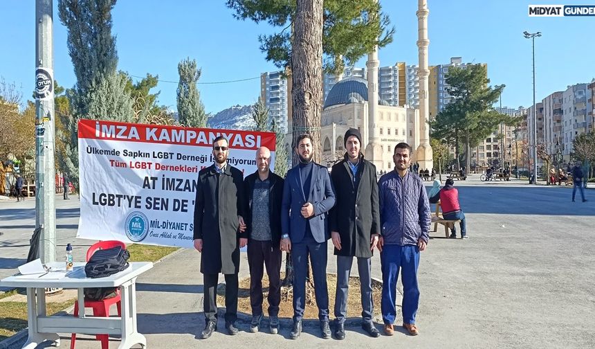 Mil-Diyanet Sen Mardin Şubesinden LGBT Derneklerine Yönelik Tüm İllerde İmza Kampanyası topladı.