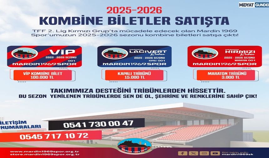 Mardin 1969 Spor'da Kombine Bilet Satışları Başladı