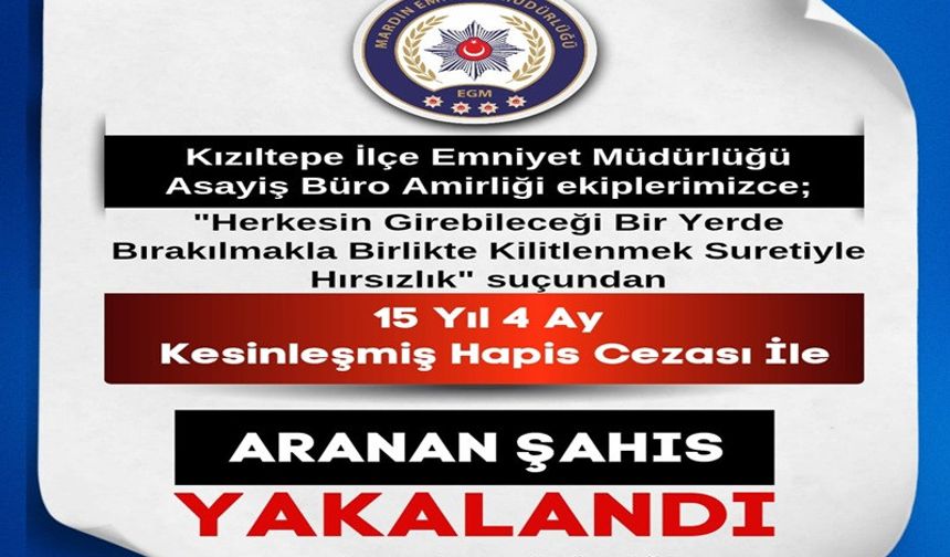 Aranan Şahıs Kızıltepe’de Yakalandı