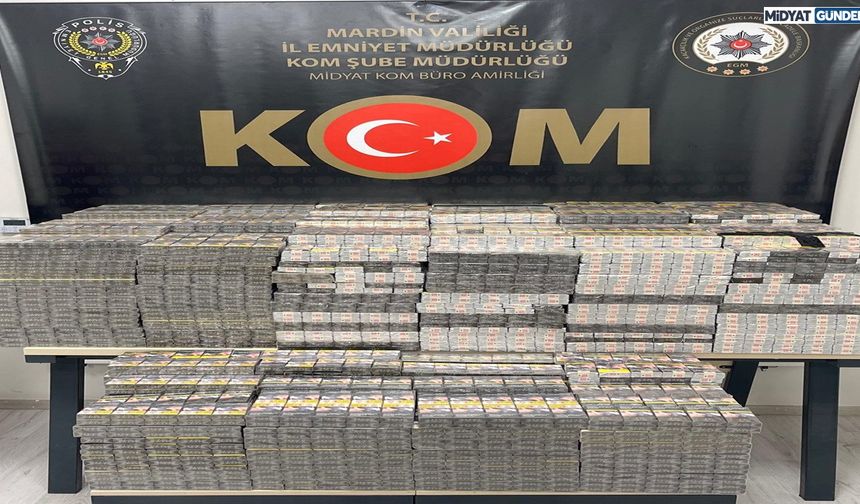Midyat’ta 7 Bin 900 Paket Kaçak Sigara Ele Geçirildi