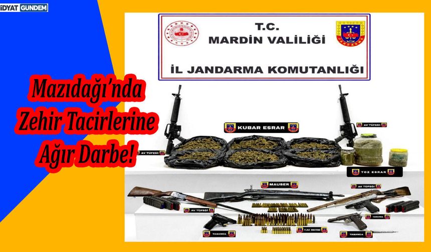 Mazıdağı’nda Zehir Tacirlerine Ağır Darbe: 35 Kilogram Esrar ve Silah Cephaneliği Ele Geçirildi!
