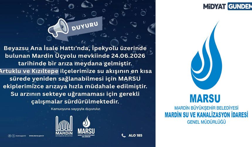 Artuklu ve Kızıltepe'de  Su Kesintisi Yaşanıyor