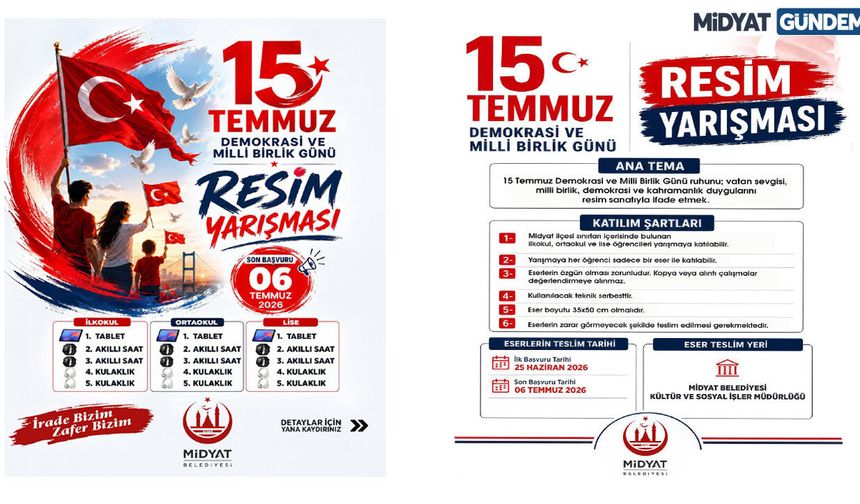 Midyat Belediyesi’nden 15 Temmuz Temalı Ödüllü Resim Yarışması