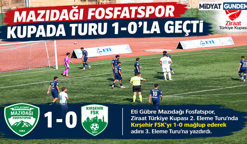 Mazıdağı Fosfatspor Kupada Turu 1-0’la Geçti