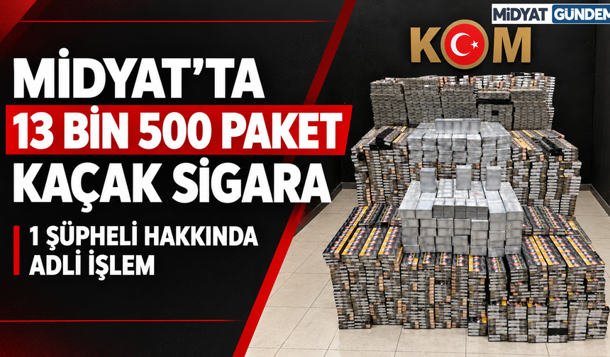 Midyat’ta 13 Bin 500 Paket Kaçak Sigara Ele Geçirildi