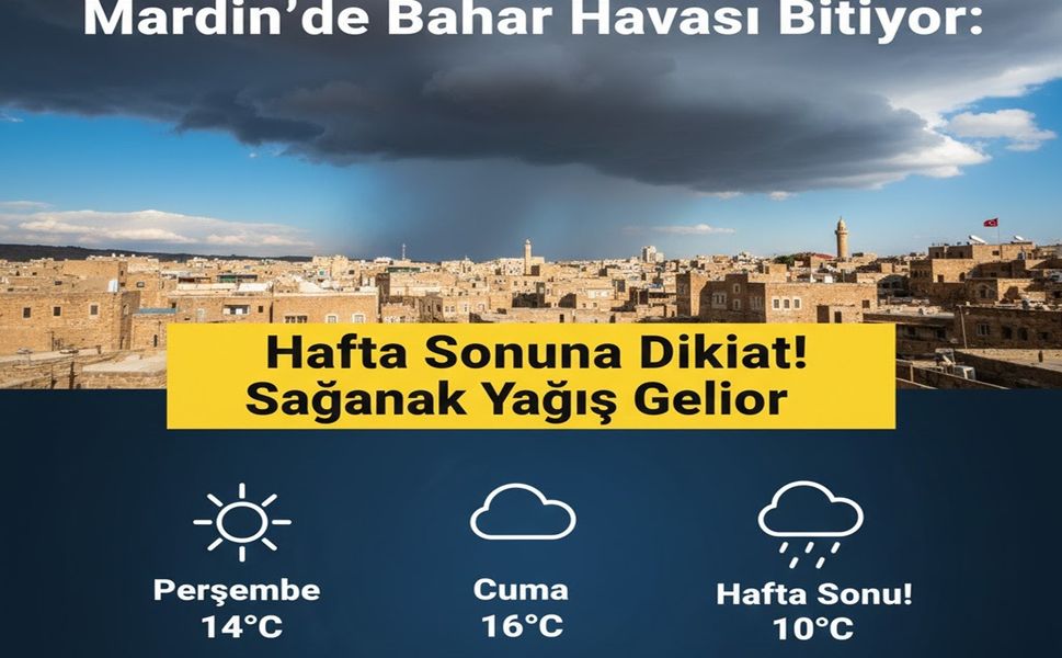 Mardin'de Bahar Havası Bitiyor: Hafta Sonuna Dikkat! Sağanak Yağış Geliyor