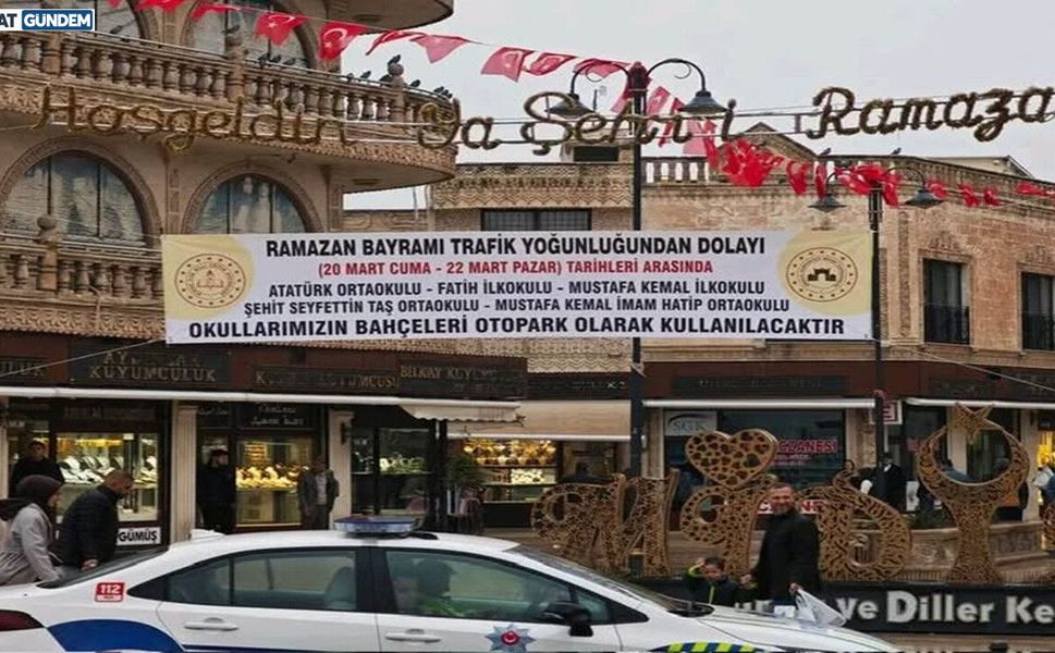 Midyat' ta Bayram Trafiğine Özel Çözüm: Okul Bahçeleri Otopark