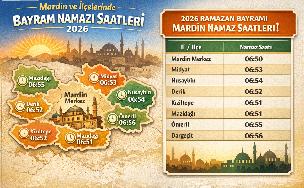 Bayramı Namazı Saatleri Kaçta Mardin