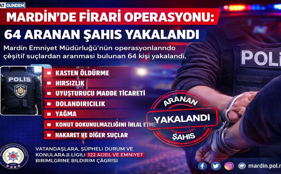 Son dakika haberi... Mardin’de Firari Operasyonu: 64 Aranan Şahıs Yakalandı