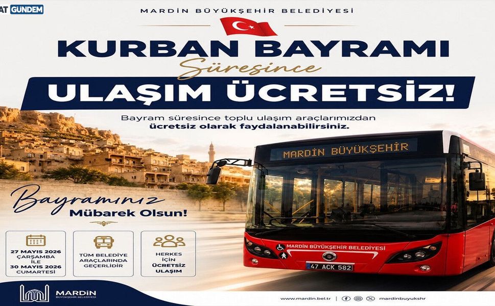 Mardin’de Kurban Bayramı’nda Toplu Ulaşım Ücretsiz