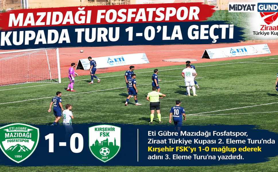 Mazıdağı Fosfatspor Kupada Turu 1-0’la Geçti
