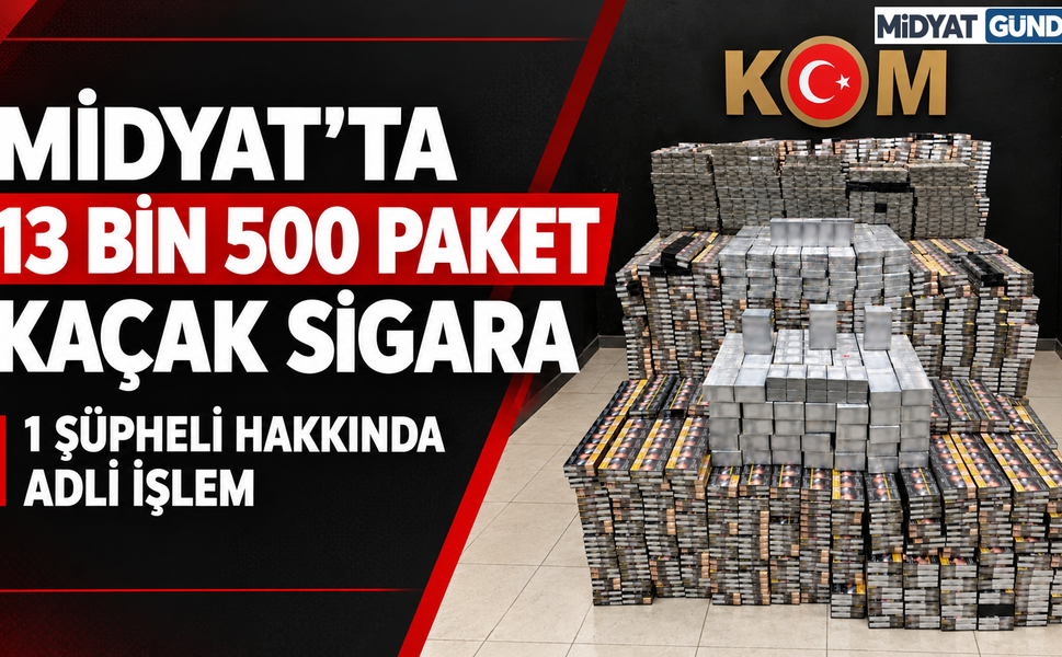 Midyat’ta 13 Bin 500 Paket Kaçak Sigara Ele Geçirildi