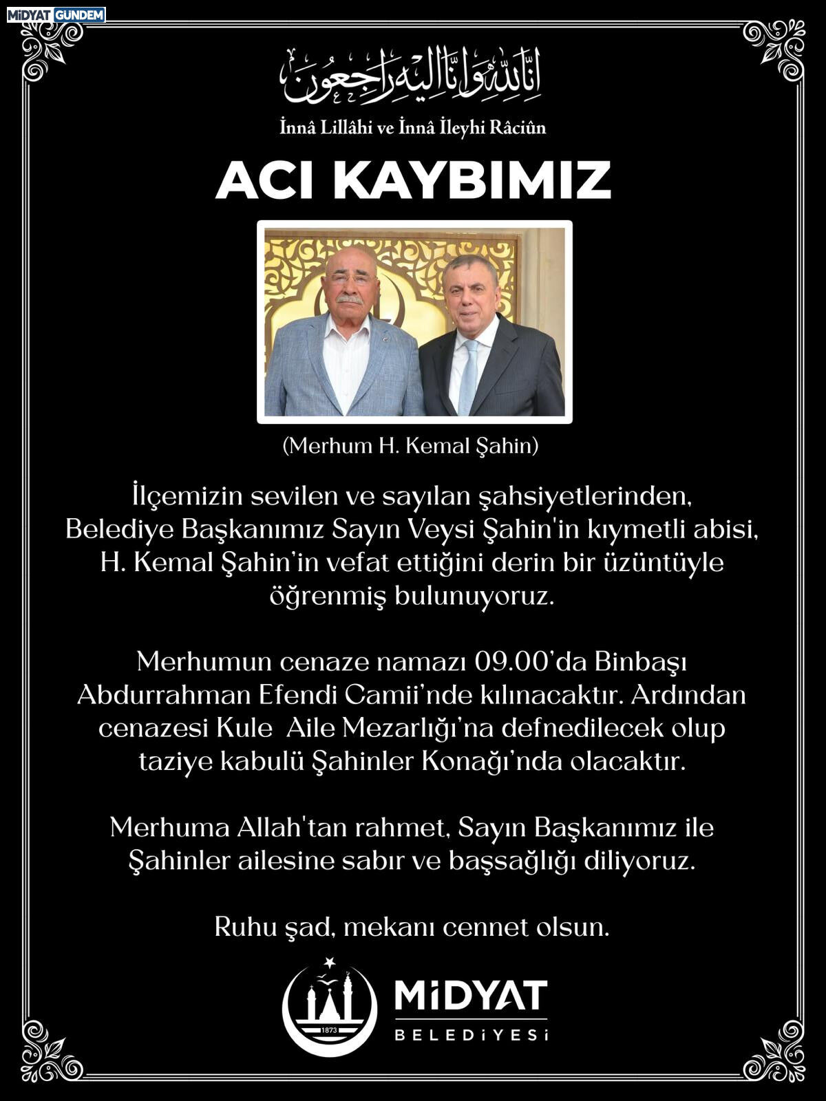 Midyat Yasta Hacı Kemal Şahin Hayatını Kaybetti-1