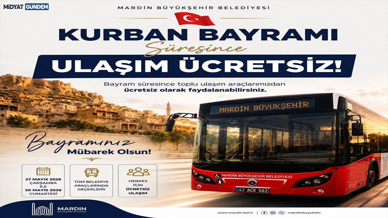 Mardin’de Kurban Bayramı’nda Toplu Ulaşım Ücretsiz