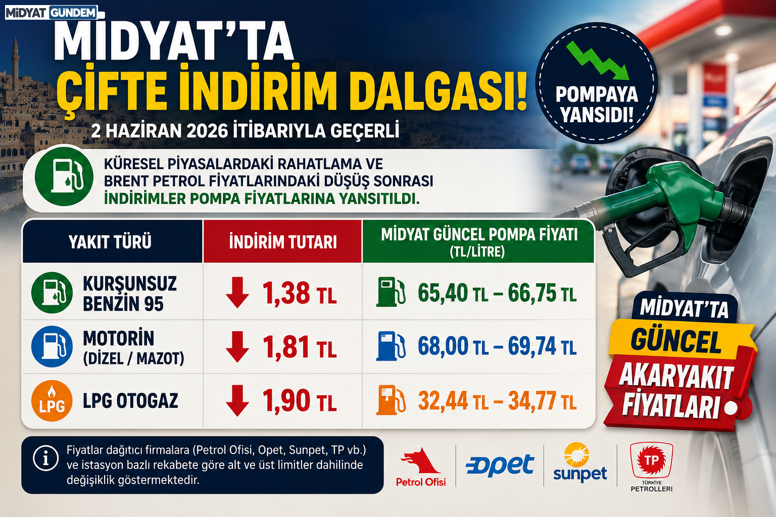 Benzin, Motorin Ve Otogaza Indirim
